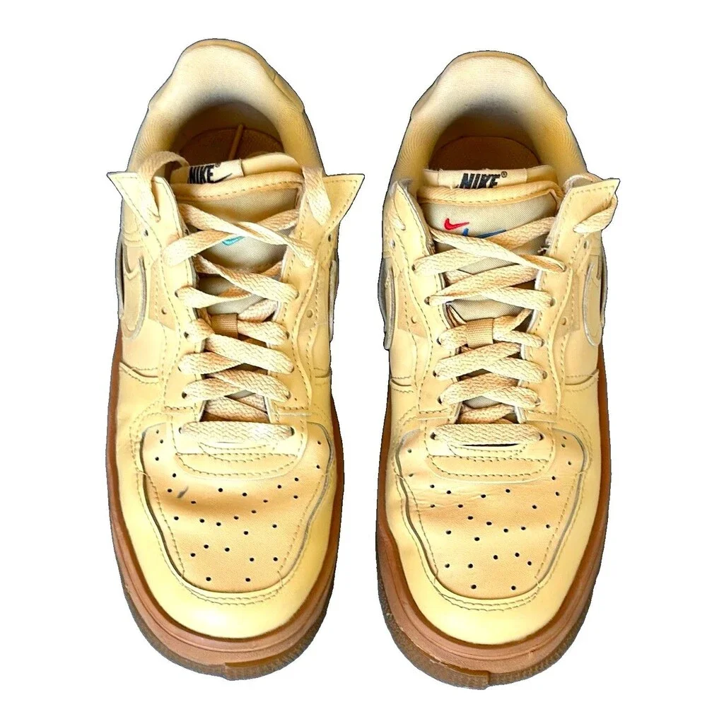 Nike Air Force 1 Fontanka Sesame Gum Brown Leather Sneakers Women's 7 DH1290-201